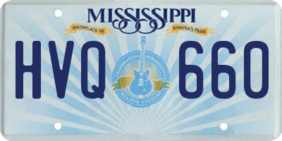 MS license plate HVQ660