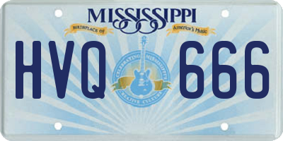 MS license plate HVQ666