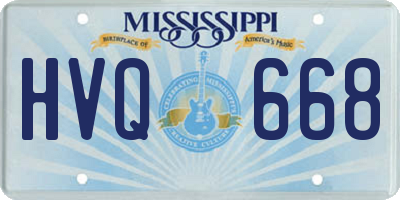 MS license plate HVQ668