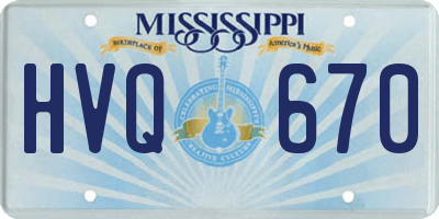 MS license plate HVQ670