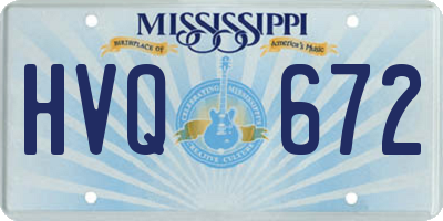 MS license plate HVQ672