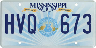 MS license plate HVQ673
