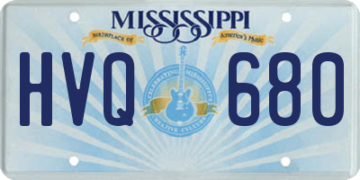 MS license plate HVQ680