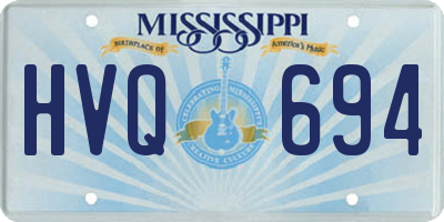 MS license plate HVQ694