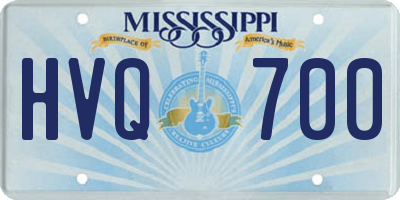MS license plate HVQ700