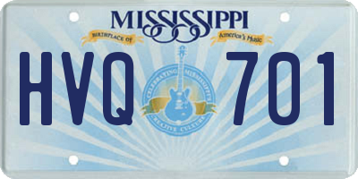 MS license plate HVQ701