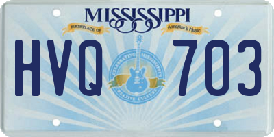 MS license plate HVQ703