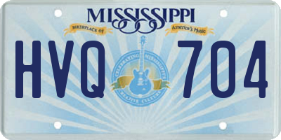 MS license plate HVQ704