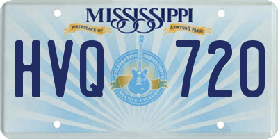 MS license plate HVQ720