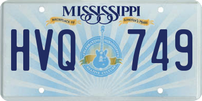 MS license plate HVQ749