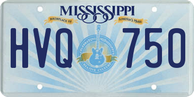 MS license plate HVQ750