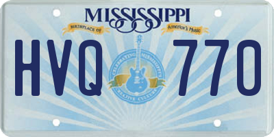 MS license plate HVQ770