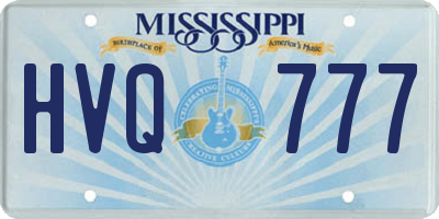 MS license plate HVQ777