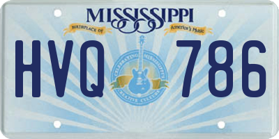 MS license plate HVQ786