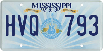 MS license plate HVQ793