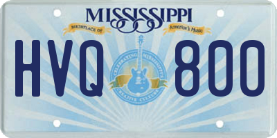 MS license plate HVQ800