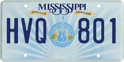 MS license plate HVQ801