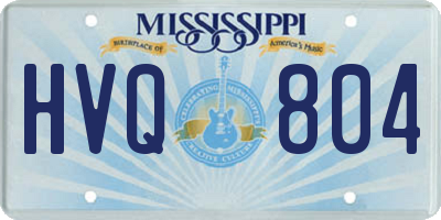 MS license plate HVQ804