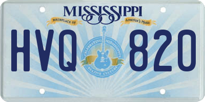 MS license plate HVQ820