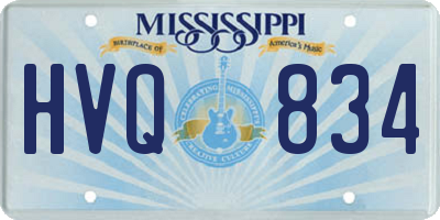 MS license plate HVQ834