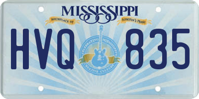 MS license plate HVQ835