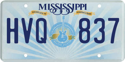 MS license plate HVQ837