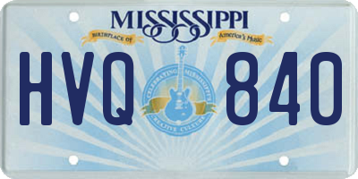 MS license plate HVQ840