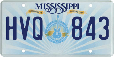 MS license plate HVQ843