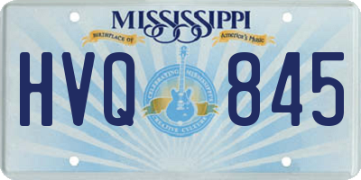 MS license plate HVQ845