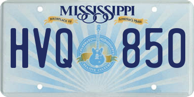 MS license plate HVQ850