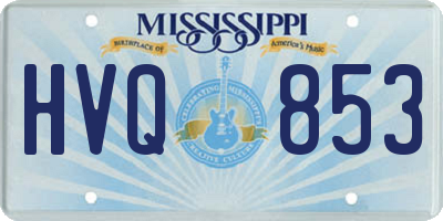 MS license plate HVQ853