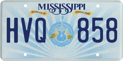 MS license plate HVQ858