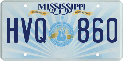 MS license plate HVQ860