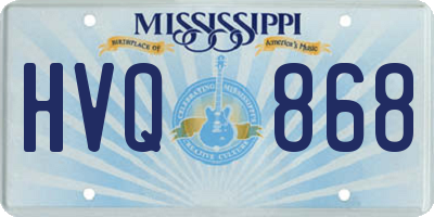 MS license plate HVQ868