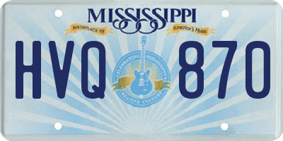 MS license plate HVQ870