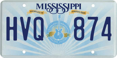 MS license plate HVQ874