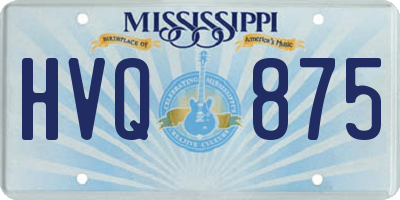 MS license plate HVQ875