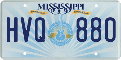MS license plate HVQ880