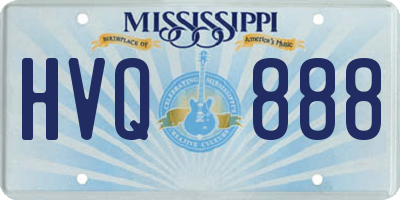 MS license plate HVQ888