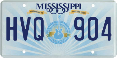 MS license plate HVQ904
