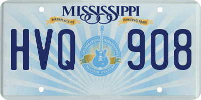 MS license plate HVQ908