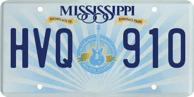 MS license plate HVQ910