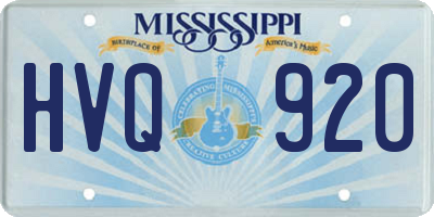 MS license plate HVQ920