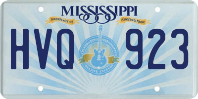 MS license plate HVQ923