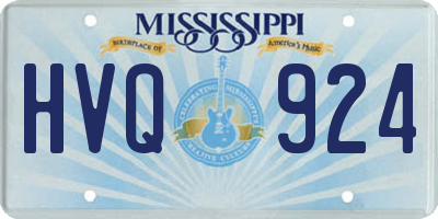 MS license plate HVQ924