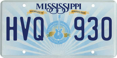 MS license plate HVQ930