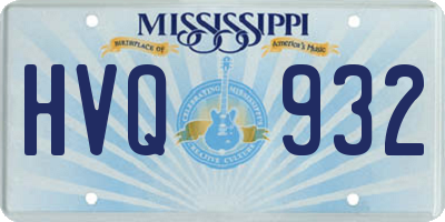MS license plate HVQ932