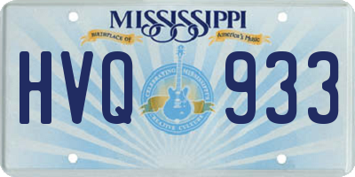 MS license plate HVQ933