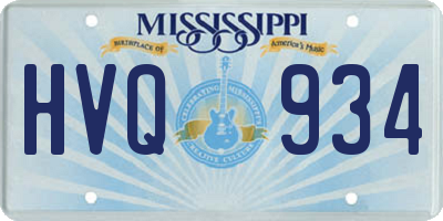 MS license plate HVQ934