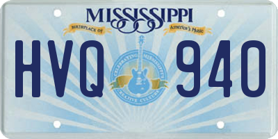 MS license plate HVQ940